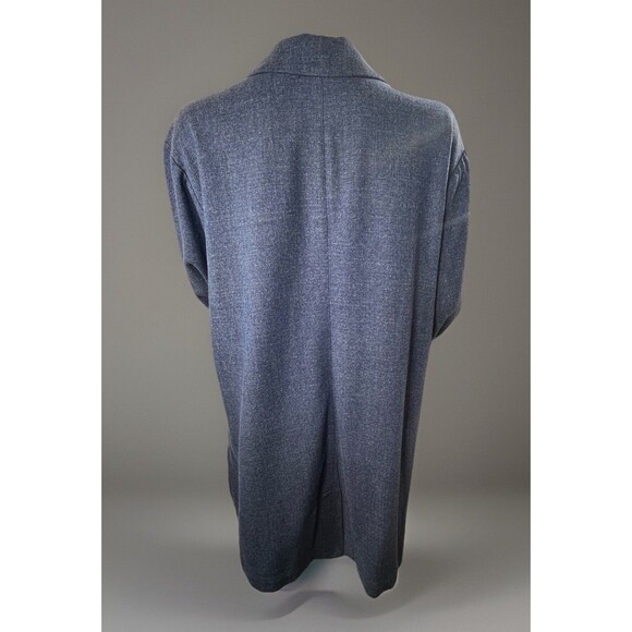 J. Jill Womens Blazer Coat L Open Front Lagenlook Chambray Blue Roll Tab Sleeve - Picture 6 of 12